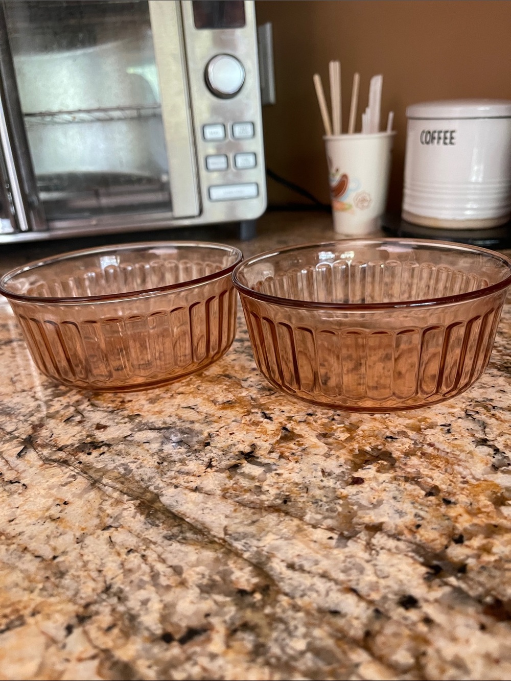 Vintage “Forte Crisa”Mexican Pink Depression Glass Dessert Bowls - Set of 2